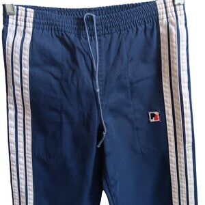 Boys 10 Vintage 70's Pierre Bonne Track Pants White Stripes & Elastic Waistband